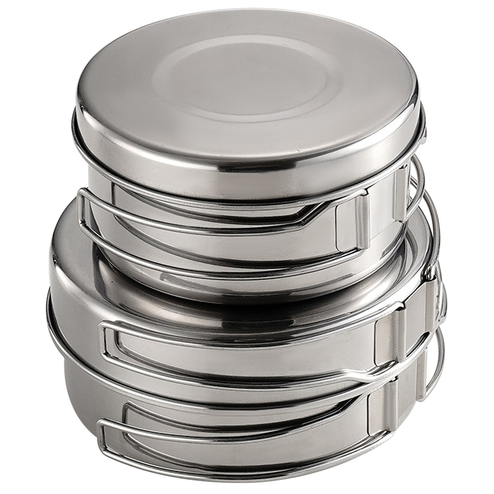Camping Cooking Pot Set - 1Set Stainless Steel Camping Cookware Set