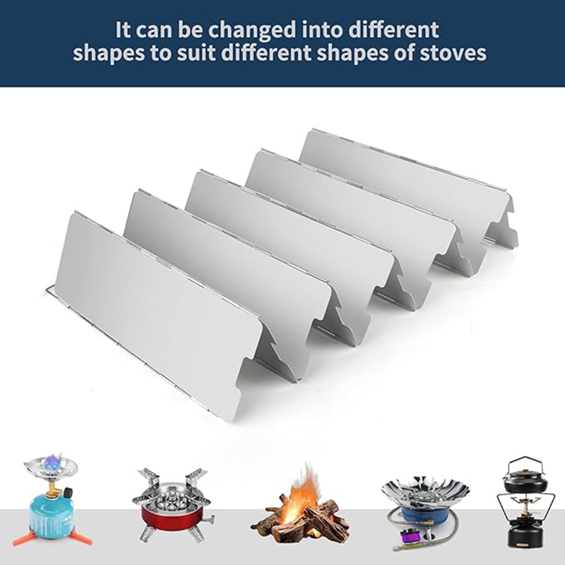 Camping Cooking Windscreen - 10 Plates Gas Stove Wind Shield