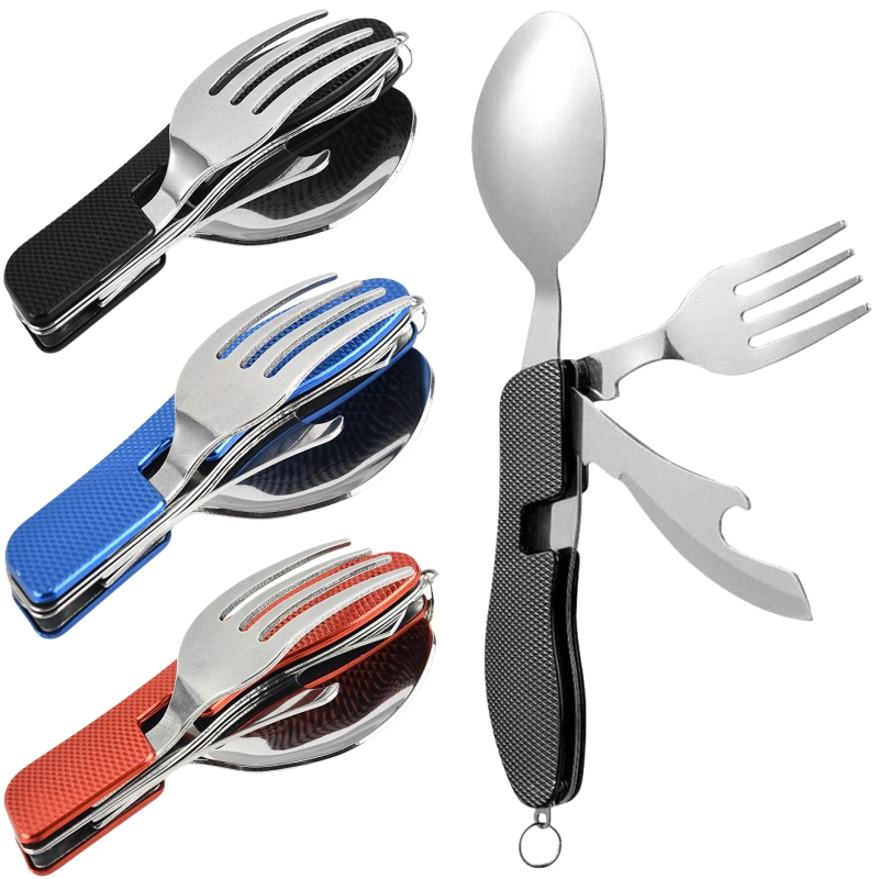 Camping Cooking Survival - 4 in1 Foldable Camping Utensil Set