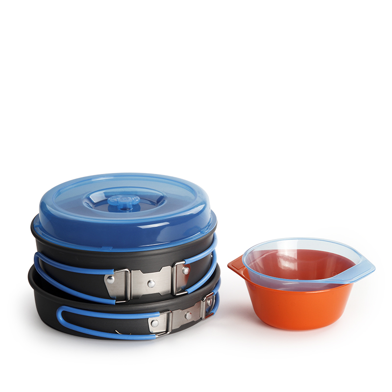 Camping Cooking Pot Set - Camping Cookware Backpacking Pot Pan Bowls