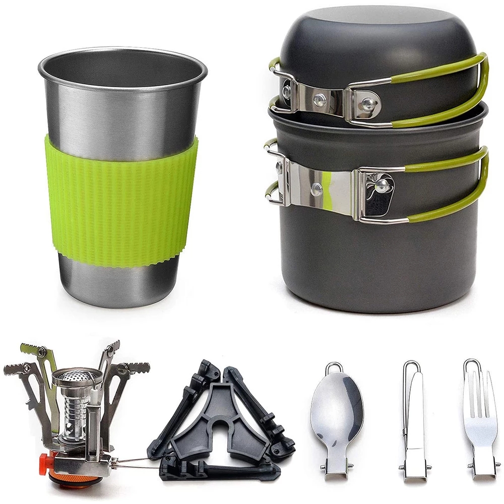 Camping Cooking Hardware - Camping Cookware Kit with Stove Outdoor