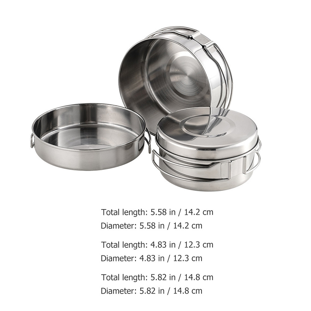 1Set Stainless Steel Camping C - огляд і ціна Camping Cooking Pot Set
