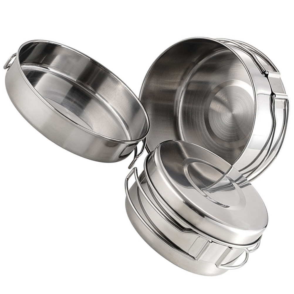 1Set Stainless Steel Camping C - огляд і ціна Camping Cooking Pot Set