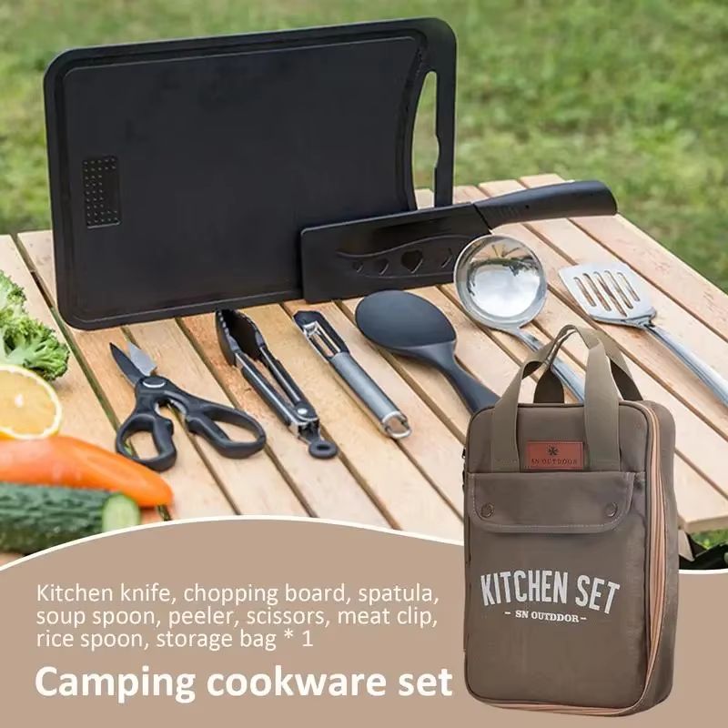 8pcs Camping Kitchen Cookware  - огляд і ціна Camping Cooking Hardware