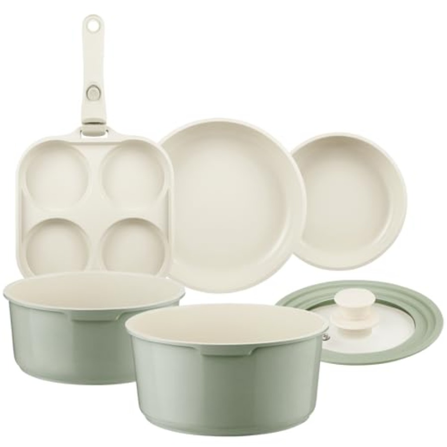 Ceramic Pots and Pans Set Non  - огляд і ціна Camping Cooking Set Detachable Handle