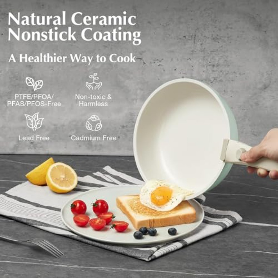 Ceramic Pots and Pans Set Non  - огляд і ціна Camping Cooking Set Detachable Handle