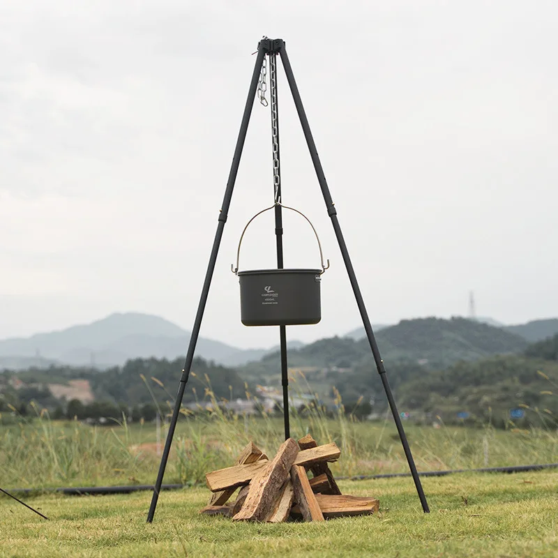 1Pc Outdoor Bonfire Tripod Cam - огляд і ціна Camping Cooking Pot Tripod
