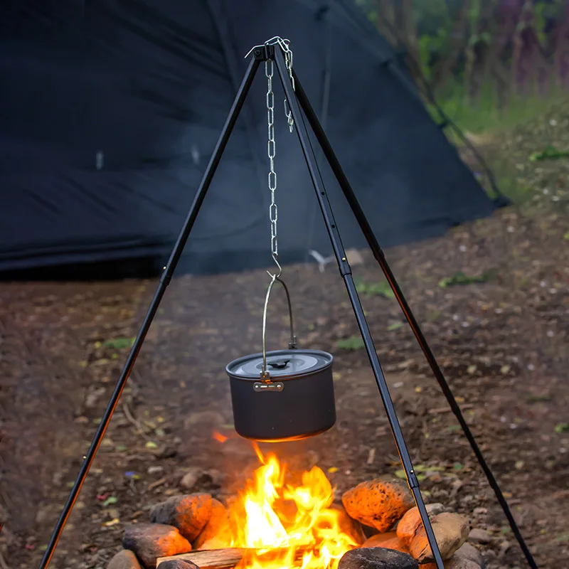 1Pc Outdoor Bonfire Tripod Cam - огляд і ціна Camping Cooking Pot Tripod
