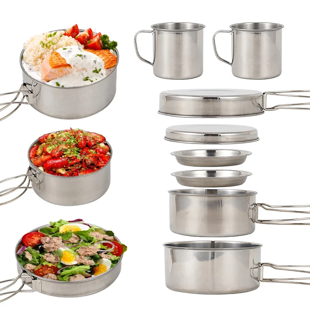 8pcs/Set Camping Cookware Mess - огляд і ціна Camping Cooking Essentials