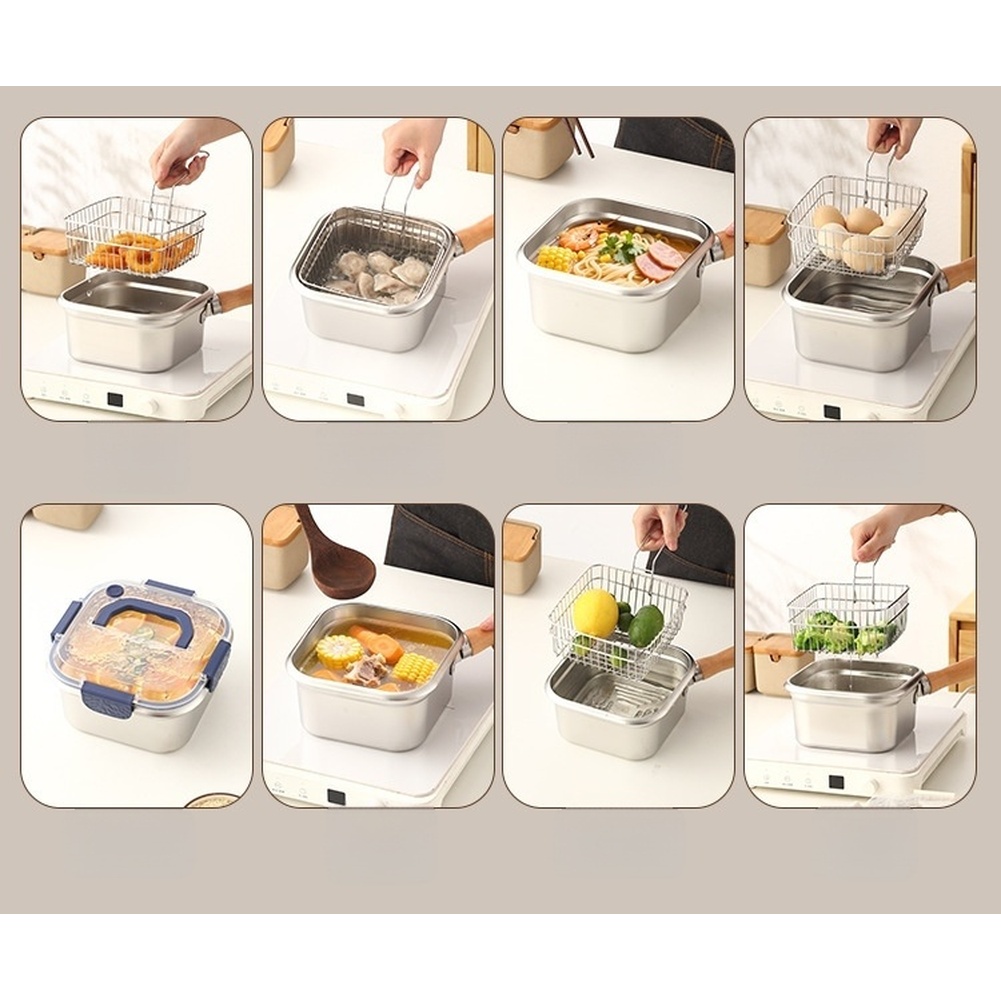 1 Set 316 Stainless Steel Squa - огляд і ціна Camping Cooking Set Detachable Handle