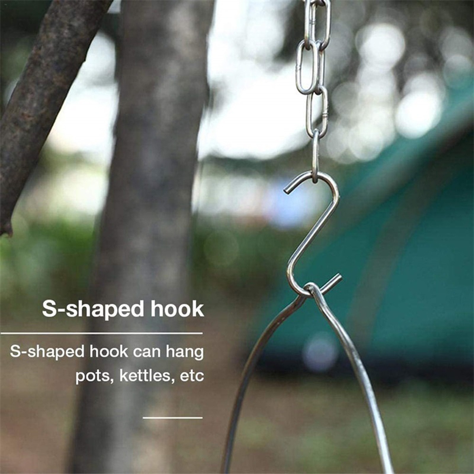 Stainless Steel Camping Tripod - огляд і ціна Camping Cooking Pot Tripod