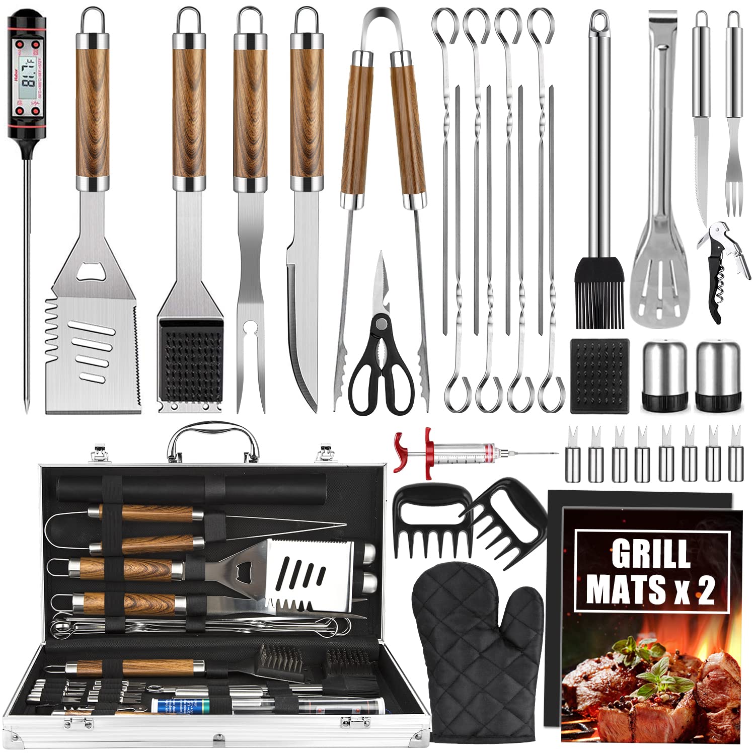 38PCS BBQ Grill Accessories Se - огляд і ціна Camping Cooking Accessories Set