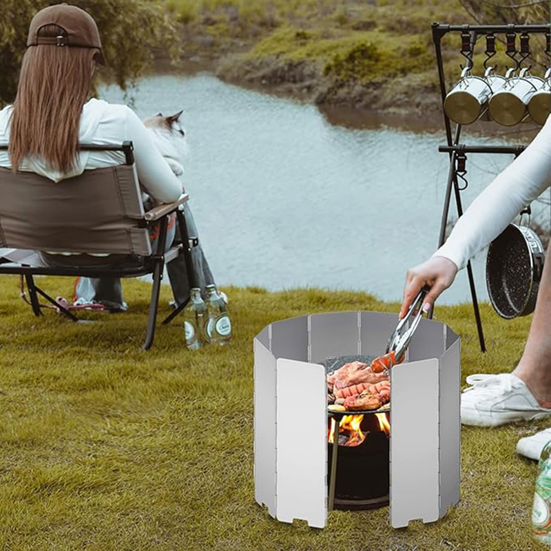 10 Plates Gas Stove Wind Shiel - огляд і ціна Camping Cooking Windscreen
