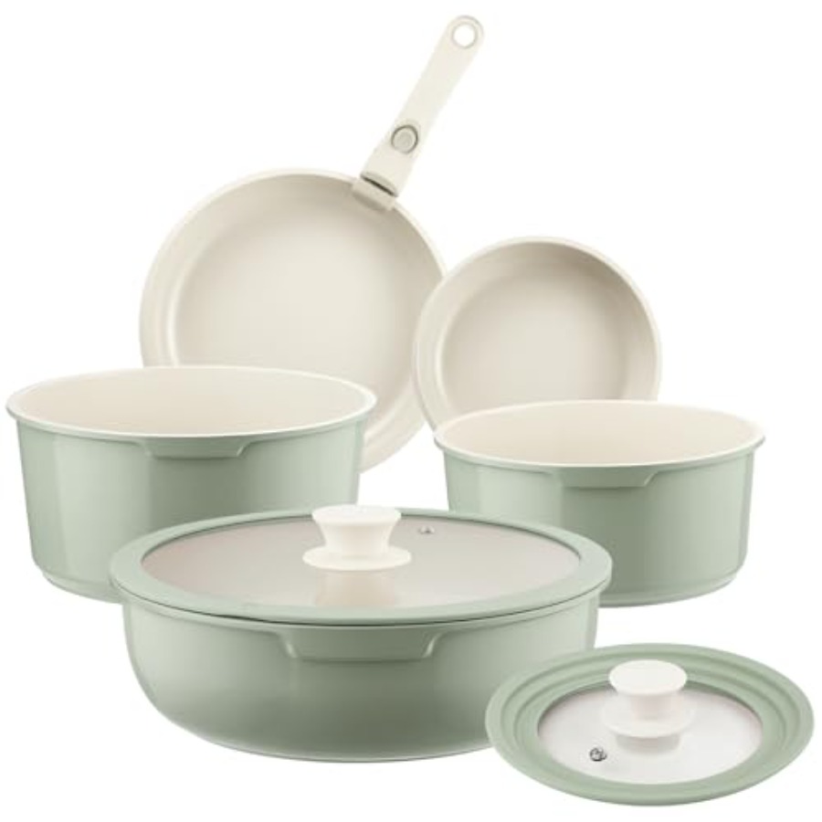 Ceramic Pots and Pans Set Non  - огляд і ціна Camping Cooking Set Detachable Handle