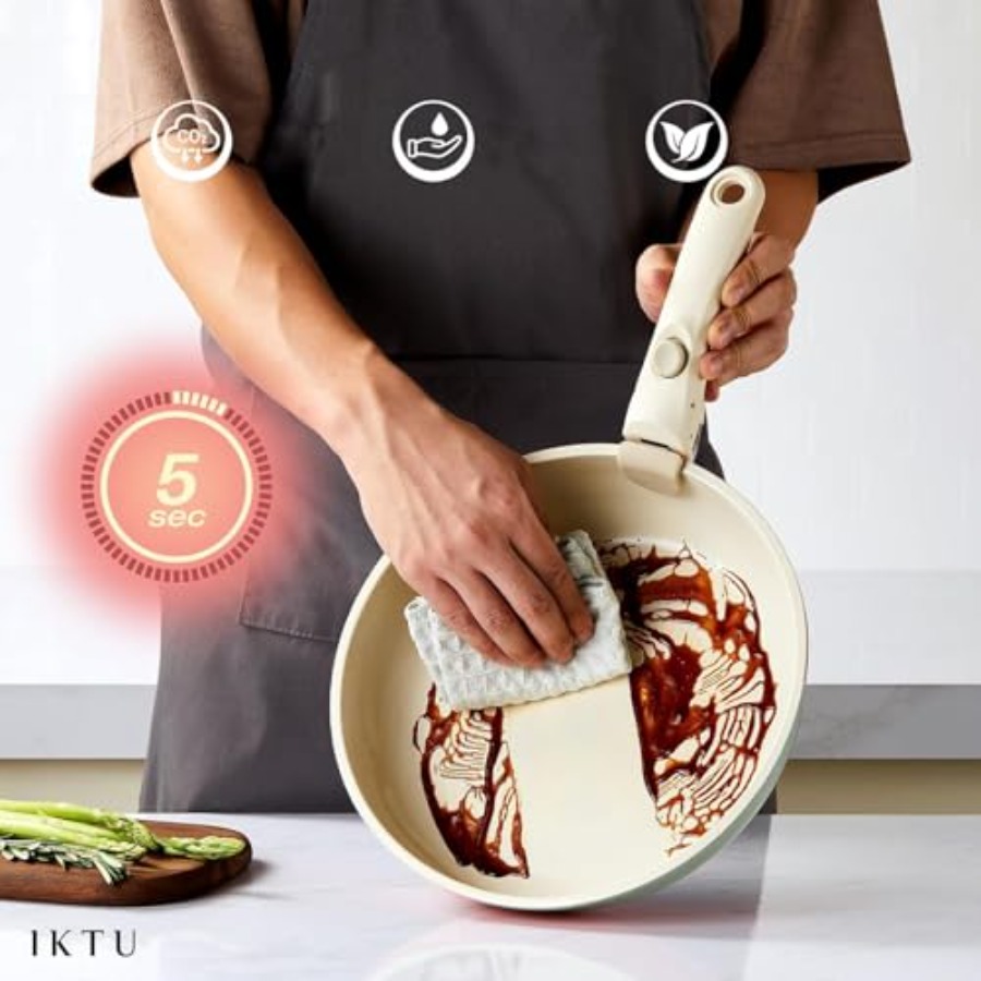 Ceramic Pots and Pans Set Non  - огляд і ціна Camping Cooking Set Detachable Handle
