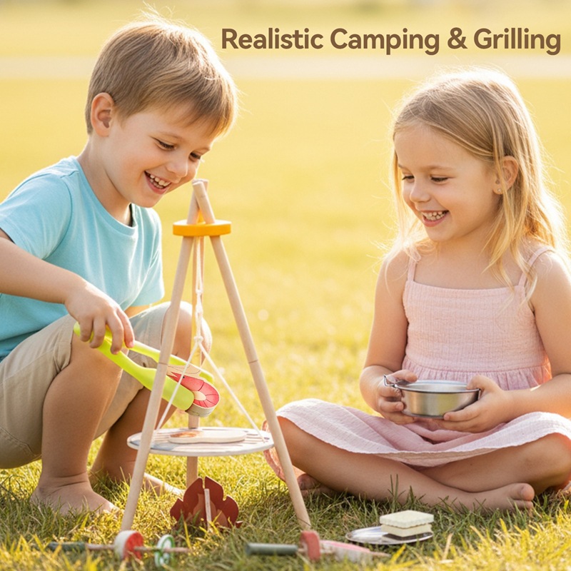 Wooden Kids Camping Barbecue T - огляд і ціна Camping Cooking With Kids
