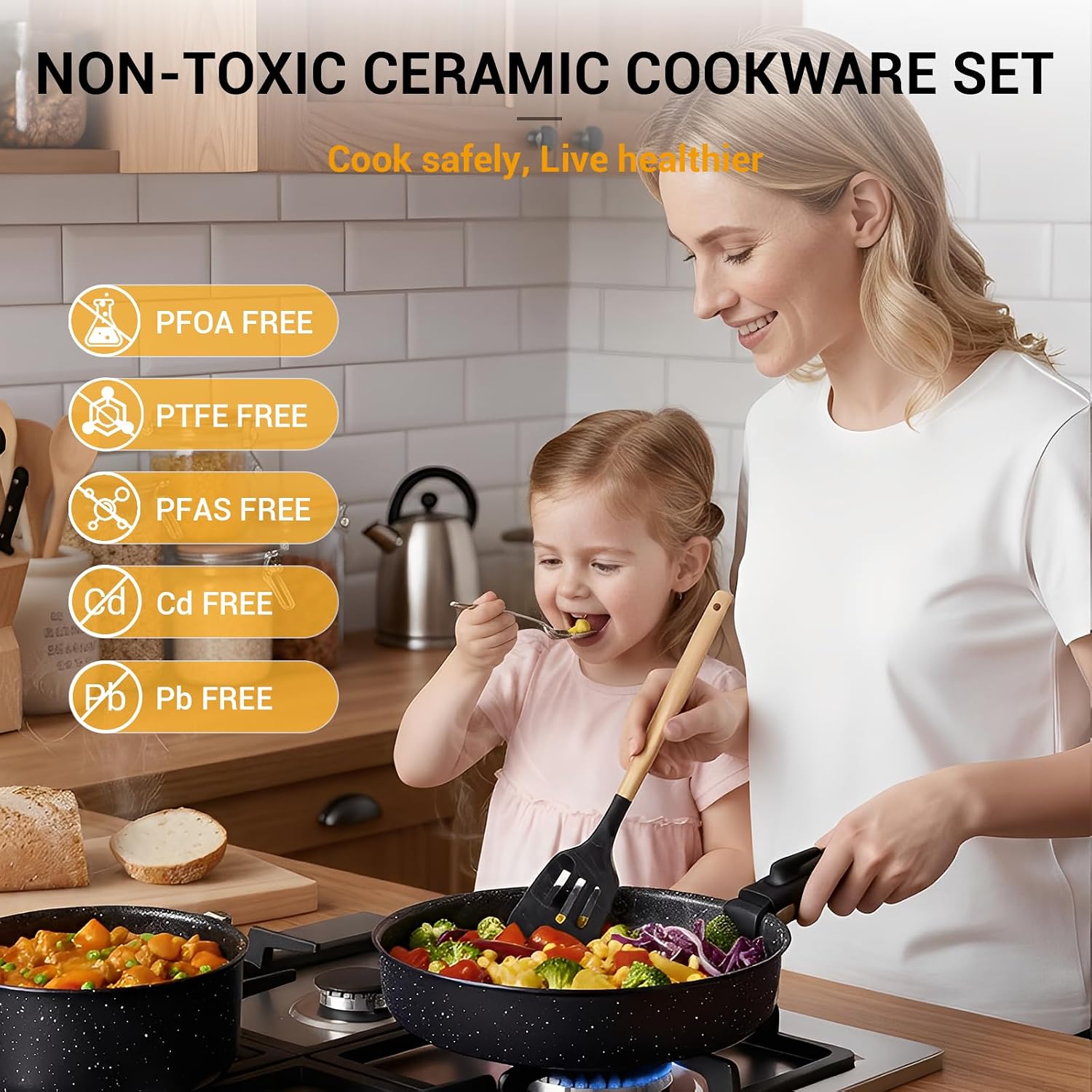 21 Pieces Nonstick Pots Pans S - огляд і ціна Camping Cooking Set Detachable Handle