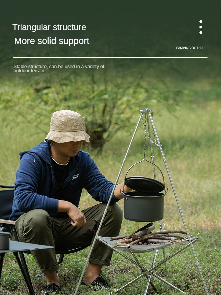 Camping Bonfire Tripod Portabl - огляд і ціна Camping Cooking Pot Tripod