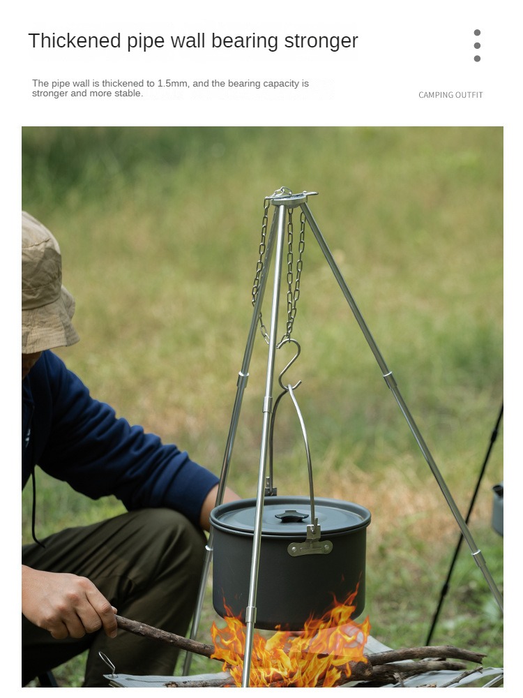 Camping Bonfire Tripod Portabl - огляд і ціна Camping Cooking Pot Tripod
