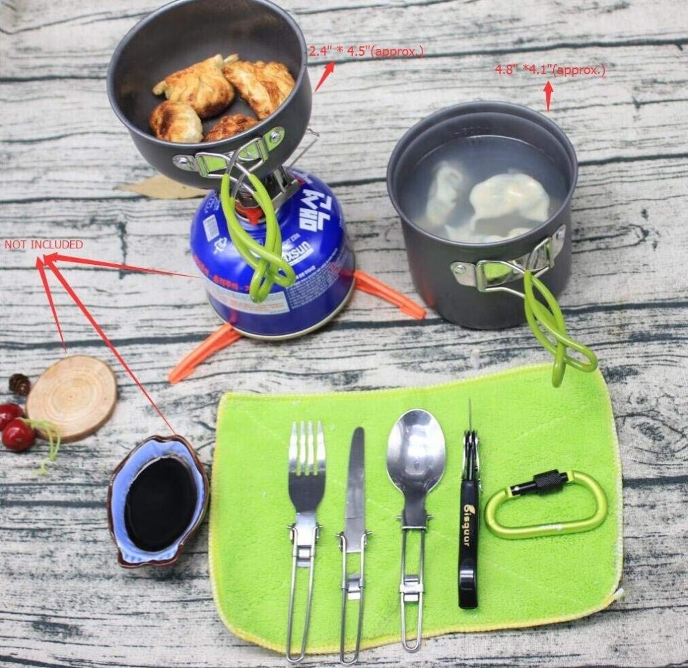 12-17Pcs Camping Cookware Stov - огляд і ціна Camping Cooking Pot Tripod