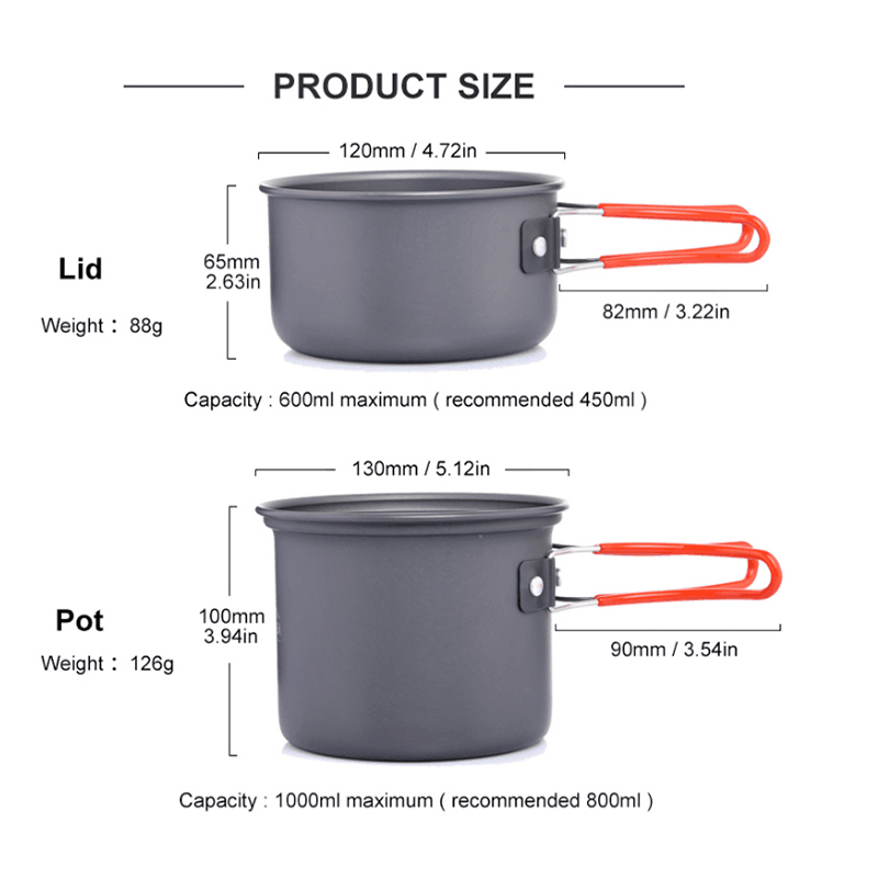 Widesea Ultralight Camping Coo - огляд і ціна Camping Cooking Pot Set