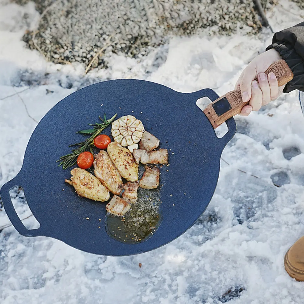 1pc Outdoor Natural Wood Grill - огляд і ціна Camping Cooking Set Detachable Handle