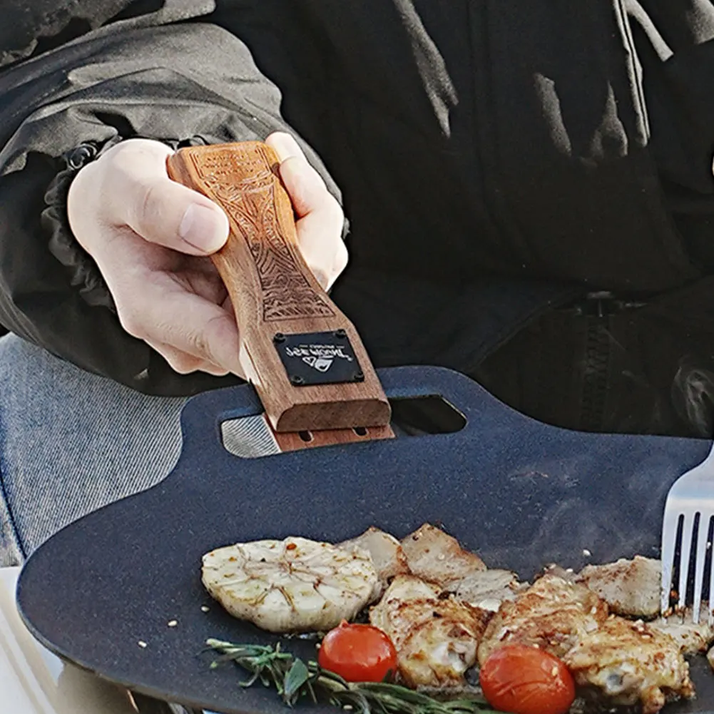 1pc Outdoor Natural Wood Grill - огляд і ціна Camping Cooking Set Detachable Handle