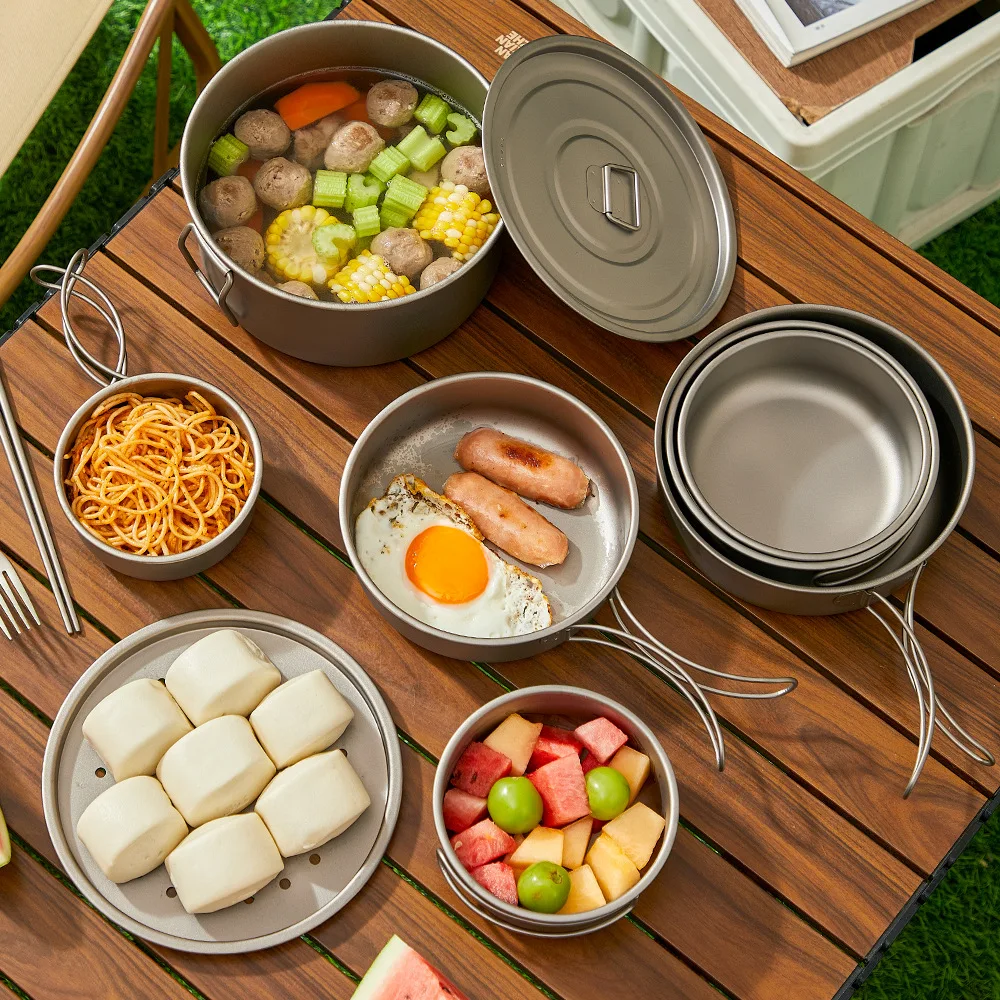 Titanium Outdoor Pot Set Picni - огляд і ціна Camping Cooking Pot Set