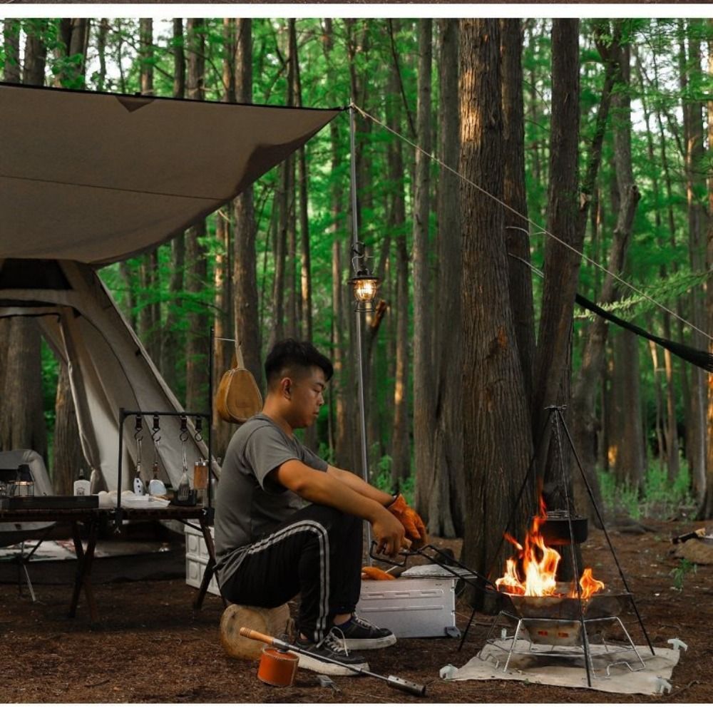 Portable Camping Tripod Adjust - огляд і ціна Camping Cooking Pot Tripod